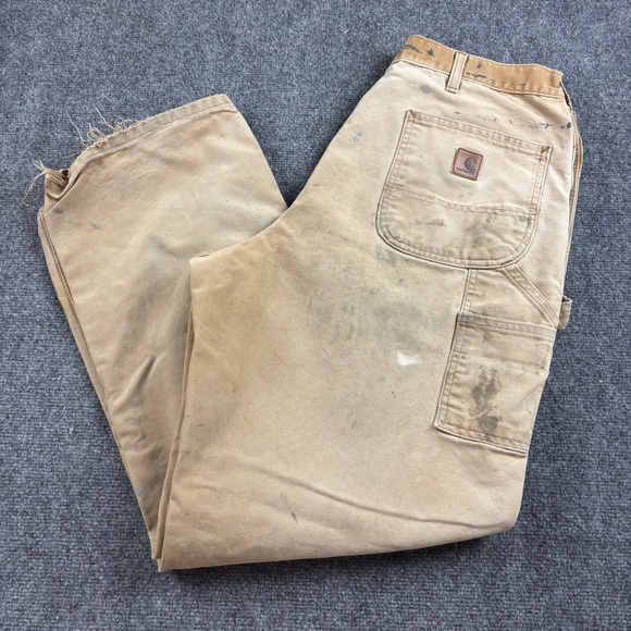 Carhartt Other - CARHARTT Men’s WORN Used Dungarees Tan Cargo Pants Size: 36